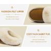 imageKuaiLu Womens Memory Foam Slippers with Cozy Fluff Plush Ladies Bedroom Pantuflas Comfy House Winter Moccasin Essential Trendy Slippers Comfortable Indoor Outdoor Rubber Sole Footwear US511Khaki