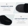 imageKuaiLu Womens Memory Foam Slippers with Cozy Fluff Plush Ladies Bedroom Pantuflas Comfy House Winter Moccasin Essential Trendy Slippers Comfortable Indoor Outdoor Rubber Sole Footwear US511Black