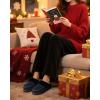 imageKuaiLu Womens Memory Foam Slippers with Cozy Fluff Plush Ladies Bedroom Pantuflas Comfy House Winter Moccasin Essential Trendy Slippers Comfortable Indoor Outdoor Rubber Sole Footwear US511Black