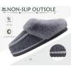 imageKuaiLu Womens Memory Foam Slippers with Cozy Fluff Plush Ladies Bedroom Pantuflas Comfy House Winter Moccasin Essential Trendy Slippers Comfortable Indoor Outdoor Rubber Sole Footwear US511Grey