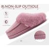 imageKuaiLu Womens Memory Foam Slippers with Cozy Fluff Plush Ladies Bedroom Pantuflas Comfy House Winter Moccasin Essential Trendy Slippers Comfortable Indoor Outdoor Rubber Sole Footwear US511Pink