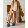 imageKuaiLu Womens Memory Foam Slippers with Cozy Fluff Plush Ladies Bedroom Pantuflas Comfy House Winter Moccasin Essential Trendy Slippers Comfortable Indoor Outdoor Rubber Sole Footwear US511Light Brown