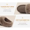 imageKuaiLu Womens Memory Foam Slippers with Cozy Fluff Plush Ladies Bedroom Pantuflas Comfy House Winter Moccasin Essential Trendy Slippers Comfortable Indoor Outdoor Rubber Sole Footwear US511Light Brown