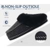 imageKuaiLu Womens Memory Foam Slippers with Cozy Fluff Plush Ladies Bedroom Pantuflas Comfy House Winter Moccasin Essential Trendy Slippers Comfortable Indoor Outdoor Rubber Sole Footwear US511Black