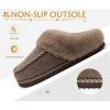 imageKuaiLu Womens Memory Foam Slippers with Cozy Fluff Plush Ladies Bedroom Pantuflas Comfy House Winter Moccasin Essential Trendy Slippers Comfortable Indoor Outdoor Rubber Sole Footwear US511Light Brown