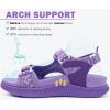 imageKuaiLu Womens Orthopedic Walking Sandals Comfortable Plantar Fasciitis Arch Support Summer Outdoor Travel Outfits Platform Cushion Shoes Athletic Sport Recovery Adjustable Strap Slides Beige Size 6Purple