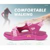 imageKuaiLu Womens Orthopedic Walking Sandals Comfortable Plantar Fasciitis Arch Support Summer Outdoor Travel Outfits Platform Cushion Shoes Athletic Sport Recovery Adjustable Strap Slides Beige Size 6Rose