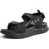 imageKuaiLu Womens Orthopedic Walking Sandals Comfortable Plantar Fasciitis Arch Support Summer Outdoor Travel Outfits Platform Cushion Shoes Athletic Sport Recovery Adjustable Strap Slides Beige Size 6All Black