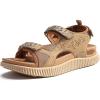 imageKuaiLu Womens Orthopedic Walking Sandals Comfortable Plantar Fasciitis Arch Support Summer Outdoor Travel Outfits Platform Cushion Shoes Athletic Sport Recovery Adjustable Strap Slides Khaki Size 6