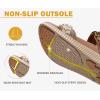 imageKuaiLu Womens Orthopedic Walking Sandals with Comfortable Arch Support Recovery Sport Relief Plantar Fasciitis Summer Outdoor Hiking Adjustable Strap Platform Cushion ShoesKhaki