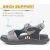 imageKuaiLu Womens Orthopedic Walking Sandals with Comfortable Arch Support Recovery Sport Relief Plantar Fasciitis Summer Outdoor Hiking Adjustable Strap Platform Cushion ShoesGrey