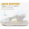 imageKuaiLu Womens Orthopedic Walking Sandals with Comfortable Arch Support Recovery Sport Relief Plantar Fasciitis Summer Outdoor Hiking Adjustable Strap Platform Cushion ShoesWhite