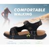 imageKuaiLu Womens Orthopedic Walking Sandals with Comfortable Arch Support Recovery Sport Relief Plantar Fasciitis Summer Outdoor Hiking Adjustable Strap Platform Cushion ShoesBlack Khaki