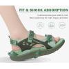 imageKuaiLu Womens Orthopedic Walking Sandals with Comfortable Arch Support Recovery Sport Relief Plantar Fasciitis Summer Outdoor Hiking Adjustable Strap Platform Cushion ShoesGreen