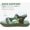 imageKuaiLu Womens Orthopedic Walking Sandals with Comfortable Arch Support Recovery Sport Relief Plantar Fasciitis Summer Outdoor Hiking Adjustable Strap Platform Cushion ShoesGreen