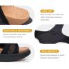 imageKuaiLu Womens Orthopedic Walking Sandals with Comfortable Arch Support Recovery Sport Relief Plantar Fasciitis Summer Outdoor Hiking Adjustable Strap Platform Cushion ShoesBlack Khaki