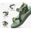 imageKuaiLu Womens Orthopedic Walking Sandals with Comfortable Arch Support Recovery Sport Relief Plantar Fasciitis Summer Outdoor Hiking Adjustable Strap Platform Cushion ShoesGreen