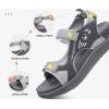 imageKuaiLu Womens Orthopedic Walking Sandals with Comfortable Arch Support Recovery Sport Relief Plantar Fasciitis Summer Outdoor Hiking Adjustable Strap Platform Cushion ShoesGrey