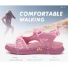 imageKuaiLu Womens Orthopedic Walking Sandals with Comfortable Arch Support Recovery Sport Relief Plantar Fasciitis Summer Outdoor Hiking Adjustable Strap Platform Cushion ShoesPink