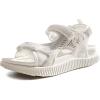 imageKuaiLu Womens Orthopedic Walking Sandals with Comfortable Arch Support Recovery Sport Relief Plantar Fasciitis Summer Outdoor Hiking Adjustable Strap Platform Cushion ShoesWhite
