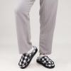 imageKuaiLu Mens Clog Slippers with Comfy Memory Foam Slippers Warm Faux Fur Slip onBlackwhite Plaid