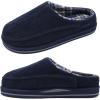 imageKuaiLu Mens Clog Slippers with Comfy Memory Foam Slippers Warm Faux Fur Slip onFelt Blue