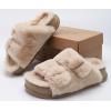 imageKuaiLu Womens Fluff Slippers Plantar Fasciitis Arch Support Platform Slippers Ladies Fashion Open Toe Faux Fur Sliders Womens House Slipper Size 612Beige Plushchoose One Size Larger