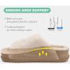 imageKuaiLu Womens Fluff Slippers Plantar Fasciitis Arch Support Platform Slippers Ladies Fashion Open Toe Faux Fur Sliders Womens House Slipper Size 612Beige Plushchoose One Size Larger