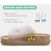 imageKuaiLu Womens Fluff Slippers Plantar Fasciitis Arch Support Platform Slippers Ladies Fashion Open Toe Faux Fur Sliders Womens House Slipper Size 612Camel Brown Tip Dyeing