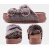 imageKuaiLu Womens Fluff Slippers Plantar Fasciitis Arch Support Platform Slippers Ladies Fashion Open Toe Faux Fur Sliders Womens House Slipper Size 612Coffee Brown Tip Dyeing