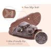 imageKuaiLu Womens Fluff Slippers Plantar Fasciitis Arch Support Platform Slippers Ladies Fashion Open Toe Faux Fur Sliders Womens House Slipper Size 612Coffee Brown Tip Dyeing