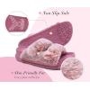 imageKuaiLu Womens Fluff Slippers Plantar Fasciitis Arch Support Platform Slippers Ladies Fashion Open Toe Faux Fur Sliders Womens House Slipper Size 612Lovely Pink Tip Dyeing