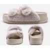 imageKuaiLu Womens Fluff Slippers Plantar Fasciitis Arch Support Platform Slippers Ladies Fashion Open Toe Faux Fur Sliders Womens House Slipper Size 612White Tip Dyeing