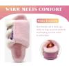 imageKuaiLu Womens Fuzzy Platform Open Toe Slipper with Arch Support Fluffy Furry Slides Orthotic Faux Rabbit Fur Sandal Ajustable House Shoes Indoor Outdoor Pink Size 8