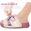imageKuaiLu Womens Fuzzy Platform Open Toe Slipper with Arch Support Fluffy Furry Slides Orthotic Faux Rabbit Fur Sandal Ajustable House Shoes Indoor Outdoor Pink Size 8