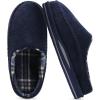 imageKuaiLu Mens Clog Slippers with Comfy Memory Foam Slippers Warm Faux Fur Slip onFelt Blue