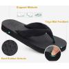 imageKuaiLu Flip Flops for Women with Arch Support Yoga Mat Comfortable Summer Beach Walking Thong Cushion Sandals Slip On Indoor OutdoorAll Black