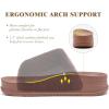 imageKuaiLu Womens Orthotic Sandals Comfortable Arch Support Faux Fur Sandal Slippers Casual Summer Adjustable Cushion Slides Slip On Indoor Outdoor House Shoes  Ultrasoft Comfort Fit FootbedBrown