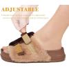 imageKuaiLu Womens Orthotic Sandals Comfortable Arch Support Faux Fur Sandal Slippers Casual Summer Adjustable Cushion Slides Slip On Indoor Outdoor House Shoes  Ultrasoft Comfort Fit FootbedBrown