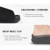 imageKuaiLu Womens Orthotic Sandals Comfortable Arch Support Faux Fur Sandal Slippers Casual Summer Adjustable Cushion Slides Slip On Indoor Outdoor House Shoes  Ultrasoft Comfort Fit FootbedBlack