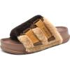 imageKuaiLu Womens Orthotic Sandals Comfortable Arch Support Faux Fur Sandal Slippers Casual Summer Adjustable Cushion Slides Slip On Indoor Outdoor House Shoes  Ultrasoft Comfort Fit FootbedBrown