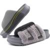 imageKuaiLu Womens Orthotic Sandals Comfortable Arch Support Faux Fur Sandal Slippers Casual Summer Adjustable Cushion Slides Slip On Indoor Outdoor House Shoes  Ultrasoft Comfort Fit FootbedGrey