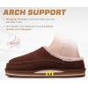 imageKuaiLu Mens Clog Slippers with Arch Support Suede Faux Fur Memory Foam Warm House Shoes Comfortable Slipon Mans Bedroom Indoor Outdoor Slippers Rubber SoleBrown