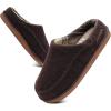 imageKuaiLu Mens Clog Slippers with Arch Support Suede Faux Fur Memory Foam Warm House Shoes Comfortable Slipon Mans Bedroom Indoor Outdoor Slippers Rubber SoleFelt Brown