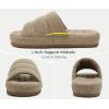 imageKuaiLu Mens Slippers Cottonblend Fabric Warm Slide Slipper Comfy Arch Support Indoor Outdoor House Slippers Shoes Comfortable Slip on Lightweight Thick Cushion Mens Scuff Slippers Apricot Size 11
