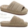 imageKuaiLu Mens Slippers Cottonblend Fabric Warm Slide Slipper Comfy Arch Support Indoor Outdoor House Slippers Shoes Comfortable Slip on Lightweight Thick Cushion Mens Scuff Slippers Apricot Size 11