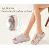 imageKuaiLu Womens Orthotic Sandals Comfortable Arch Support Faux Fur Sandal Slippers Casual Summer Adjustable Cushion Slides Slip On Indoor Outdoor House Shoes  Ultrasoft Comfort Fit FootbedWhite Tip Dyeing