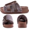 imageKuaiLu Womens Orthotic Sandals Comfortable Arch Support Faux Fur Sandal Slippers Casual Summer Adjustable Cushion Slides Slip On Indoor Outdoor House Shoes  Ultrasoft Comfort Fit FootbedCoffee Brown Tip Dyeing