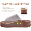 imageKuaiLu Womens Orthotic Sandals Comfortable Arch Support Faux Fur Sandal Slippers Casual Summer Adjustable Cushion Slides Slip On Indoor Outdoor House Shoes  Ultrasoft Comfort Fit FootbedCoffee Brown Tip Dyeing