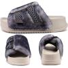imageKuaiLu Womens Orthotic Sandals Comfortable Arch Support Faux Fur Sandal Slippers Casual Summer Adjustable Cushion Slides Slip On Indoor Outdoor House Shoes  Ultrasoft Comfort Fit FootbedWhite Black Tip Dyeing